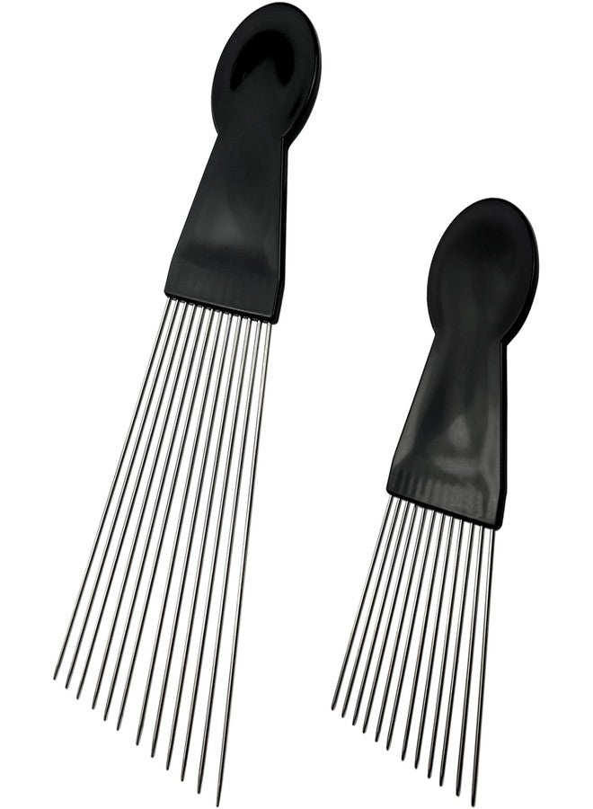 Zoolinn 2PCS Detangling Comb Set for Braid Styling – Metal Afro Comb for Women, Men, Wigs, Salon & Home Use, Hairdressing, Barber and Afro Picks - Image 1